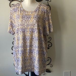 🔥2 for $15🔥 Coldwater Creek Crew Neck Tee   Cotton   Gold/Tan/Brown/White   3X